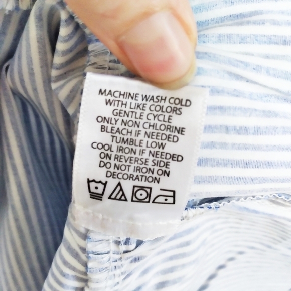 Absolutely Famous Striped Lace Detail Peasant Blouse - Picture 6 of 9